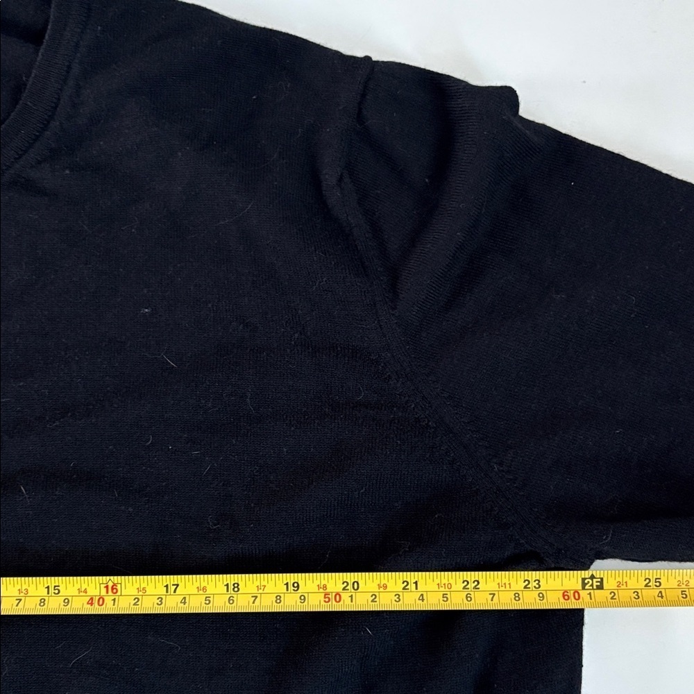Gran Sasso Made in Italy wool silk blend black crewneck long sleeve sweater - Picture 13 of 16
